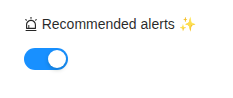Disable alert recommendations