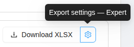 Export settings
