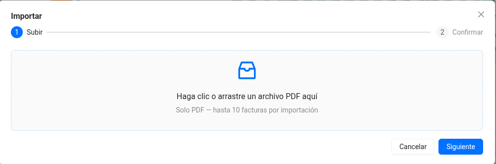 Importación de una factura