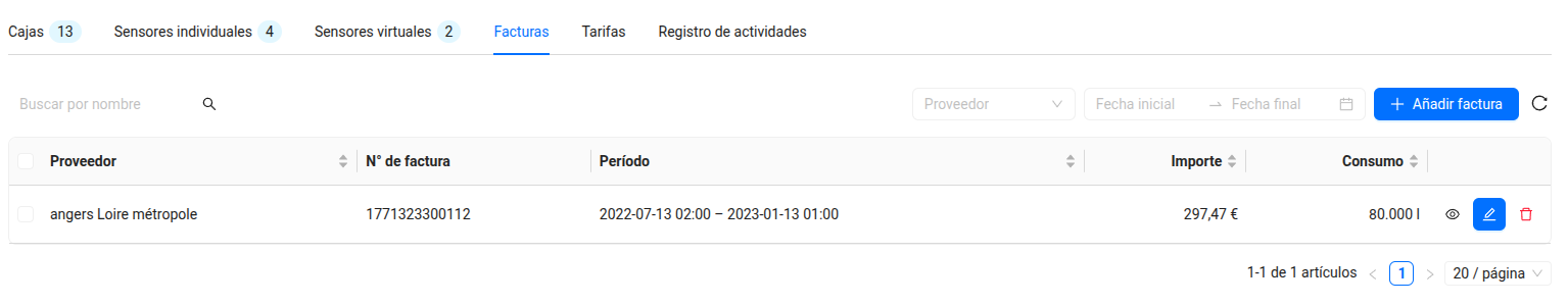 Registro de facturas