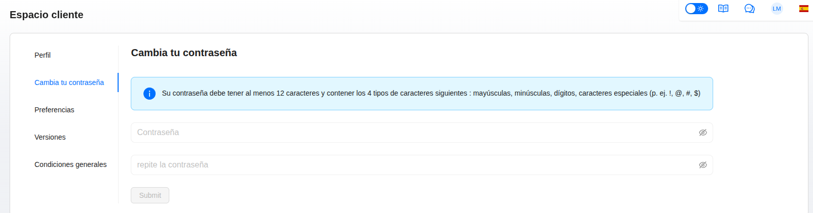 Cambio de Contraseña