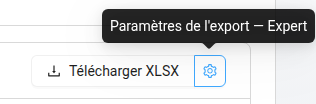 Paramètres de l'export