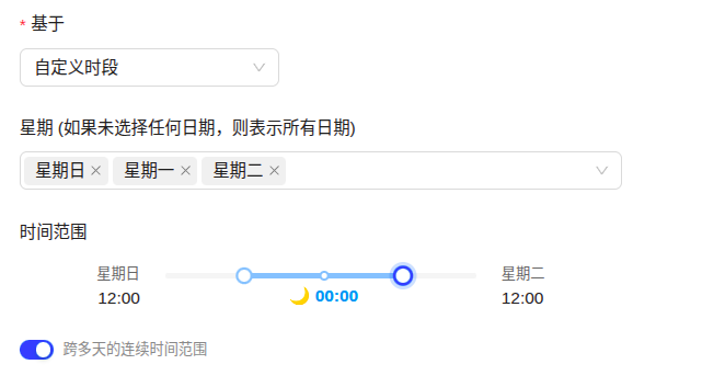 跨多天的连续时间范围